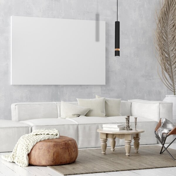 Lampadario a sospensione con filo JOKER BLACK WOOD 1xGU10/8W/230V
