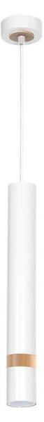 Lampadario a sospensione con filo JOKER WHITE WOOD 1xGU10/8W/230V