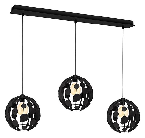 Lampadario su fune GAIA 3xE27/60W/230V nero/marrone