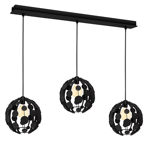 Lampadario su fune GAIA 3xE27/60W/230V nero/marrone