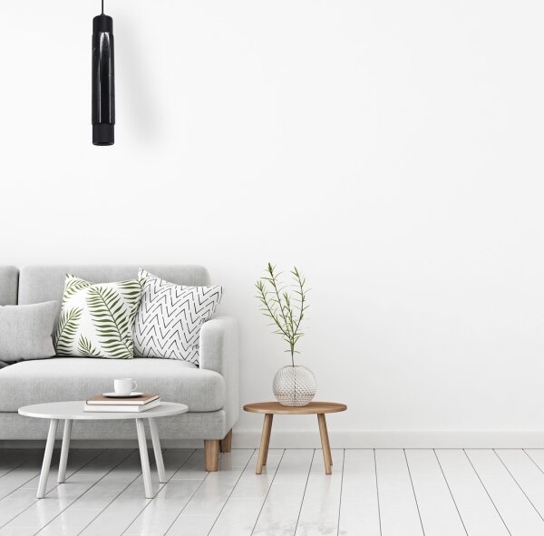 Lampadario su fune MARBLE 1xGU10/8W/230V nero