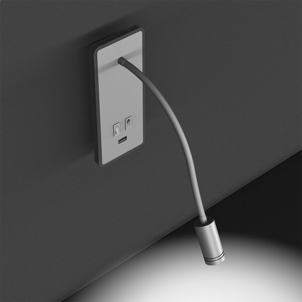 Lampada da parete flessibile a LED con USB BASE LED/8W+LED/2W/230V bianca