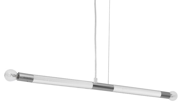 Lampadario a sospensione con filo BASTONE WHITE 2xE14/40W/230V bianco/cromo lucido