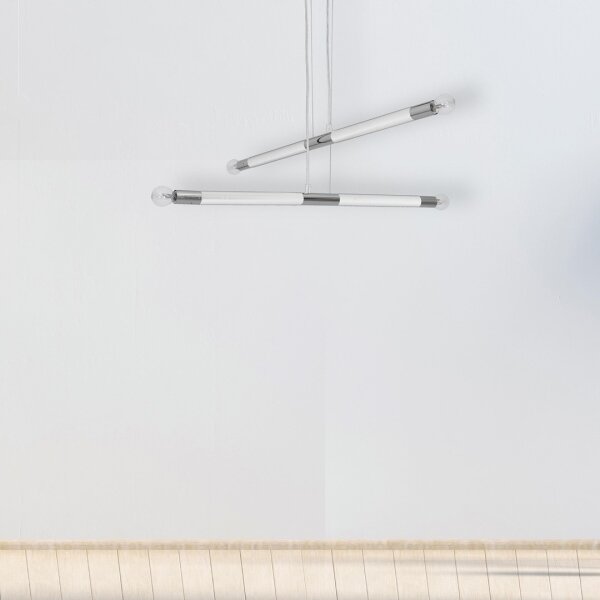 Lampadario su fune BASTONE WHITE 4xE14/40W/230V