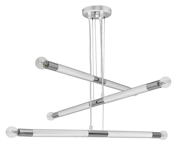 Lampadario su fune BASTONE WHITE 6xE14/40W/230V