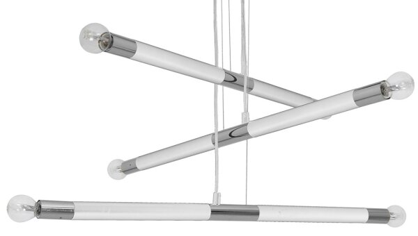 Lampadario su fune BASTONE WHITE 6xE14/40W/230V