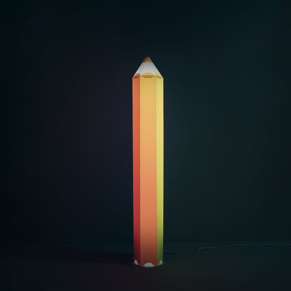 Piantana Moderna Pin Pen Polilux ® Grafica Arcobaleno 2 Luci E27