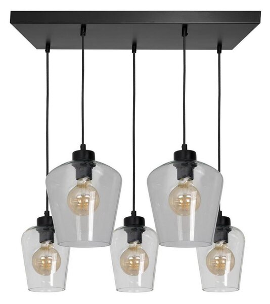 Lampadario su fune SANTIAGO 5xE27/60W/230V limpido