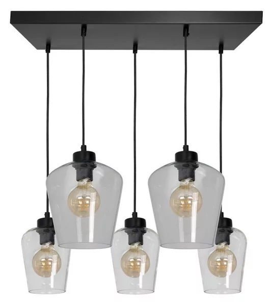 Lampadario su fune SANTIAGO 5xE27/60W/230V limpido