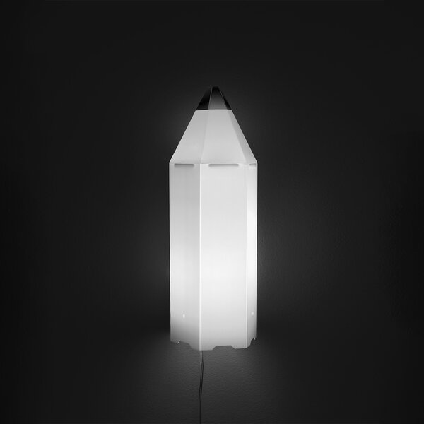 Applique Moderna Pin Pen Polilux ® Bianco Con Punta Nera Nero 1 Luce E27