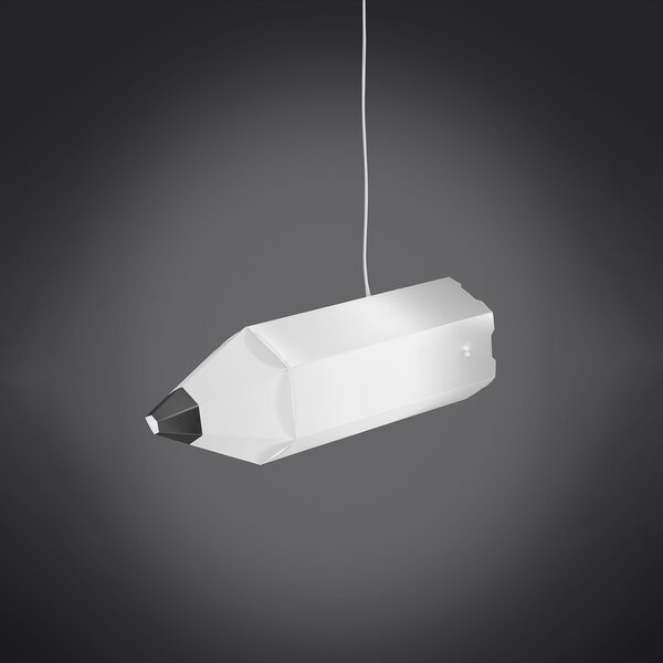 Sospensione Moderna Pin Pen Polilux ® Bianco Con Punta Nera 1 Luce E27