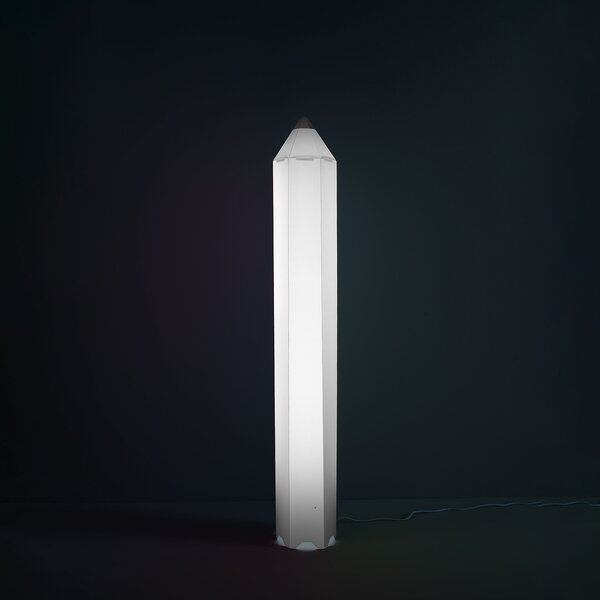 Piantana Moderna Pin Pen Polilux ® Bianco Con Punta Nera Nero 2 Luci E27