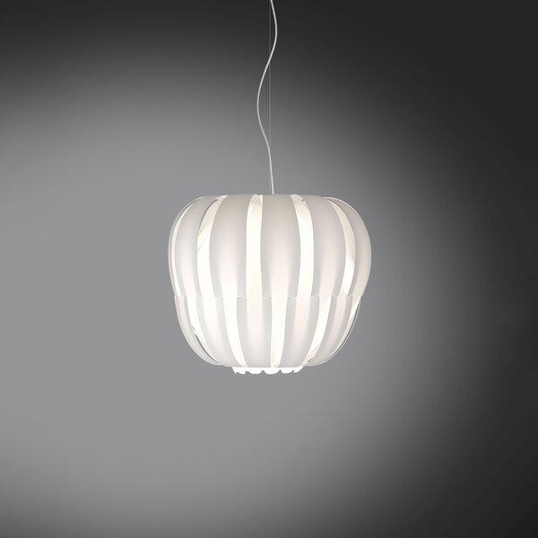 Sospensione Moderna Queen Polilux ® Bianco E Metallo Cromo 1 Luce E27