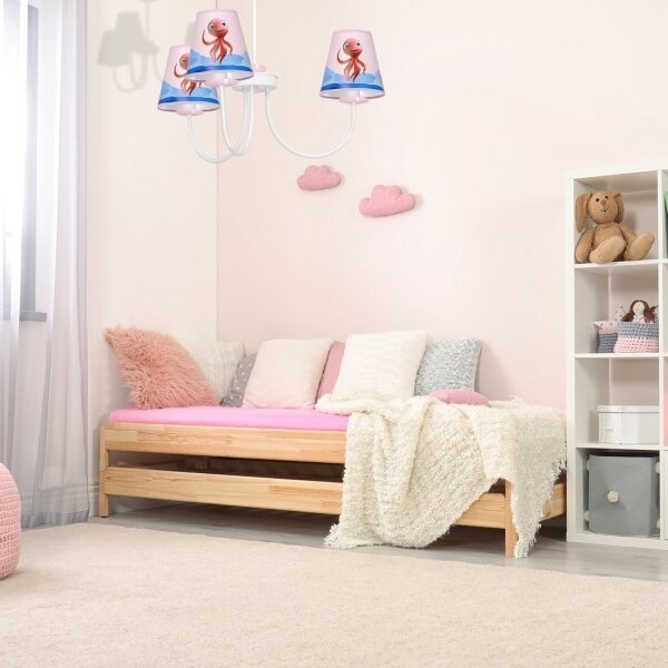 Lampadario per bambini su palo OCTOPUS 3xE14/40W/230V