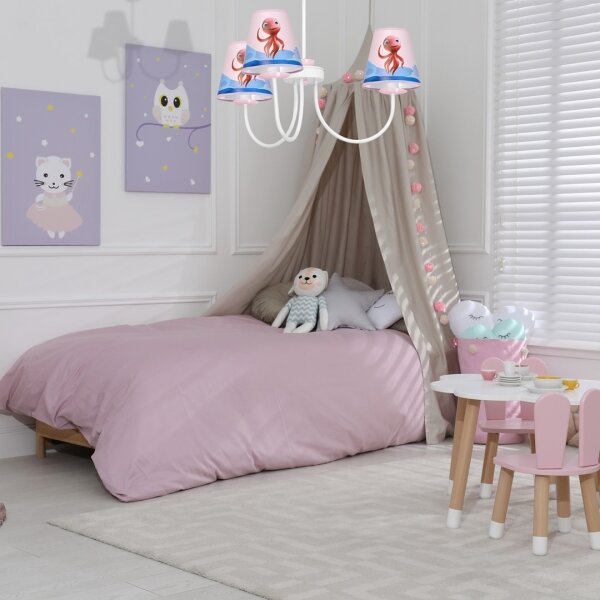 Lampadario per bambini su palo OCTOPUS 3xE14/40W/230V