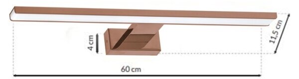 Illuminazione LED per specchio da bagno SHINE, 13,8 W/230 V, 60 cm, IP44, oro rosa