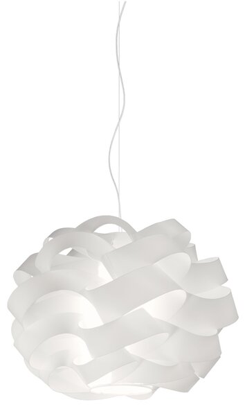 Sospensione Moderna Cloud Polilux ® Bianco E Metallo Cromo 1 Luce E27 D.50Cm