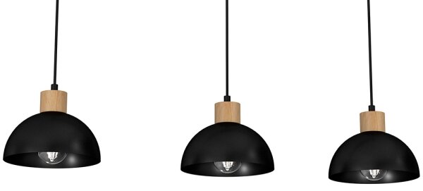 Lampadario su filo ERIK 3xE27/60W/230V beige/nero