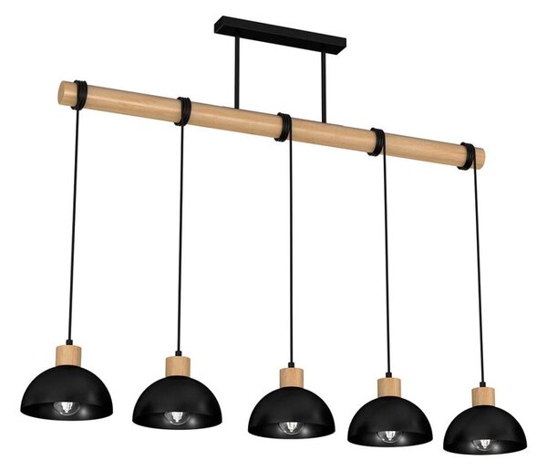 Lampadario su filo ERIK 5xE27/60W/230V beige/nero