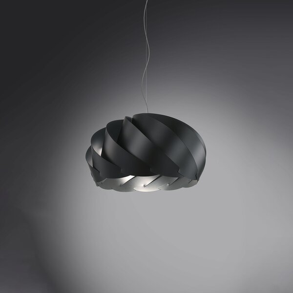 Sospensione Moderna Half Globe Polilux ® Nero E Metallo Cromo 1 Luce E27