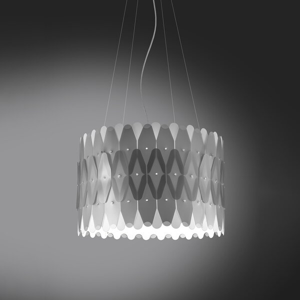 Sospensione Moderna Amanda Polilux ® Argento E Metallo Cromo 1 Luce E27 D50Cm