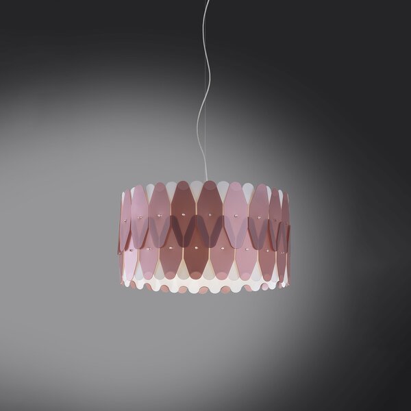 Sospensione Moderna Amanda Polilux ® Pink Metal E Metallo Cromo 1 Luce E27 D40Cm