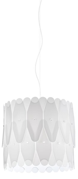 Sospensione Moderna Amanda Polilux ® Bianco E Metallo Cromo 1 Luce E27