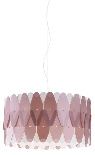 Sospensione Moderna Amanda Polilux ® Pink Metal E Metallo Cromo 1 Luce E27 D40Cm