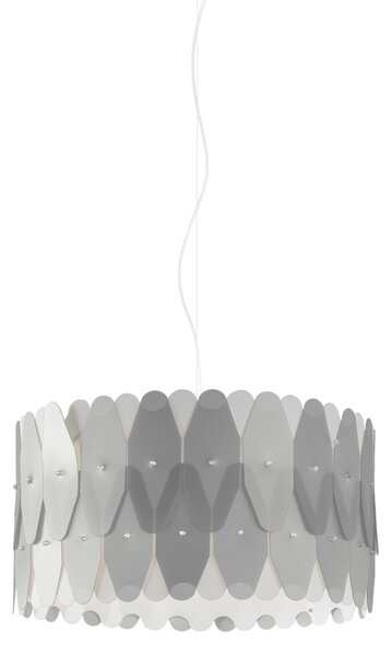 Sospensione Moderna Amanda Polilux ® Argento E Metallo Cromo 1 Luce E27 D40Cm
