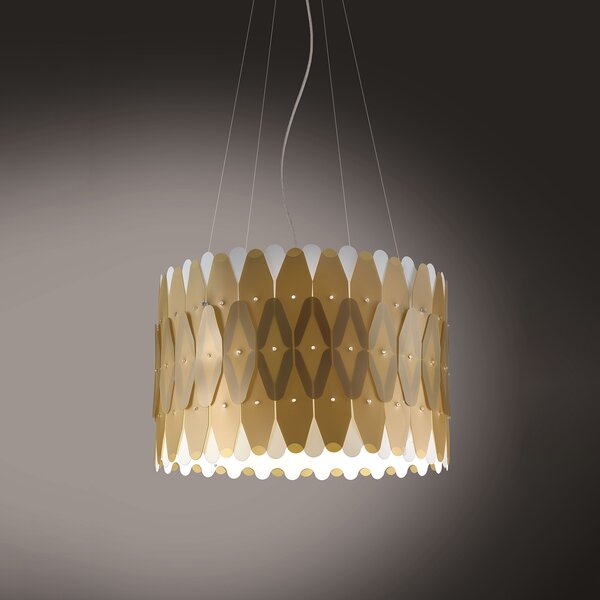 Sospensione Moderna Amanda Polilux ® New Gold E Metallo Cromo 1 Luce E27 D50Cm