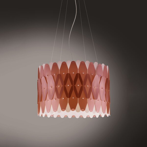 Sospensione Moderna Amanda Polilux ® Rame E Metallo Cromo 1 Luce E27 D50Cm