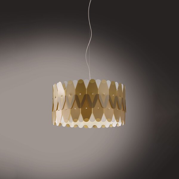 Sospensione Moderna Amanda Polilux ® New Gold E Metallo Cromo 1 Luce E27 D40Cm