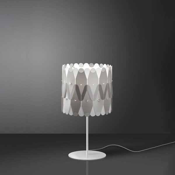 Lampada Da Scrivania Moderna Amanda Polilux ® Argento E Metallo 1 Luce E27
