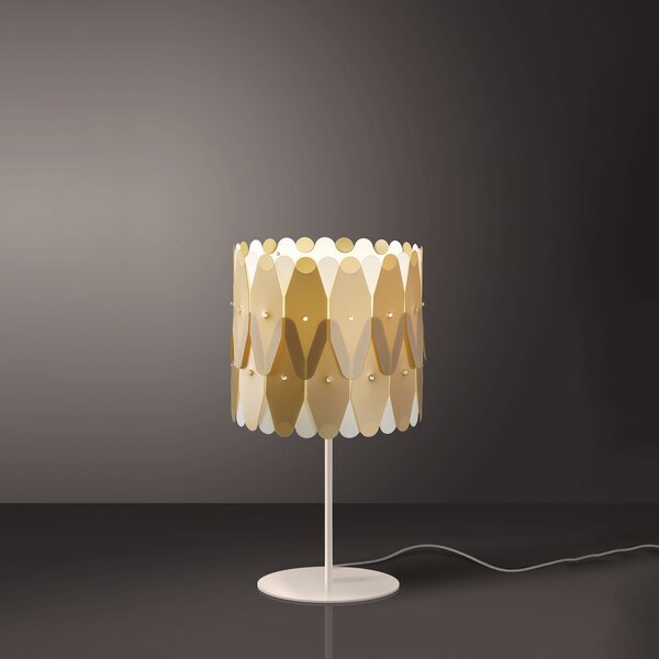 Lampada Da Scrivania Moderna Amanda Polilux ® New Gold E Metallo 1 Luce E27