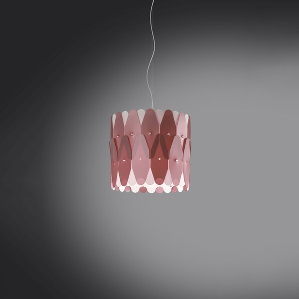 Sospensione Moderna Amanda Polilux ® Pink Metal E Metallo Cromo 1 Luce E27