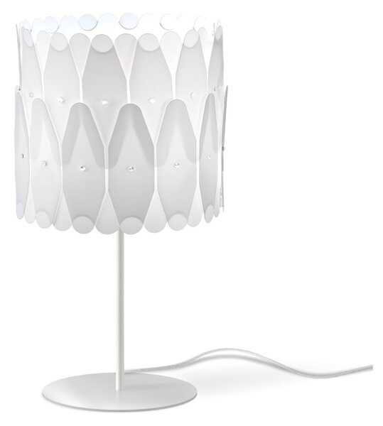 Lampada Da Scrivania Moderna Amanda Polilux ® Bianco E Metallo 1 Luce E27