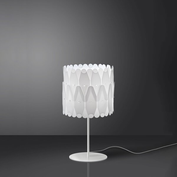 Lampada Da Scrivania Moderna Amanda Polilux ® Bianco E Metallo 1 Luce E27