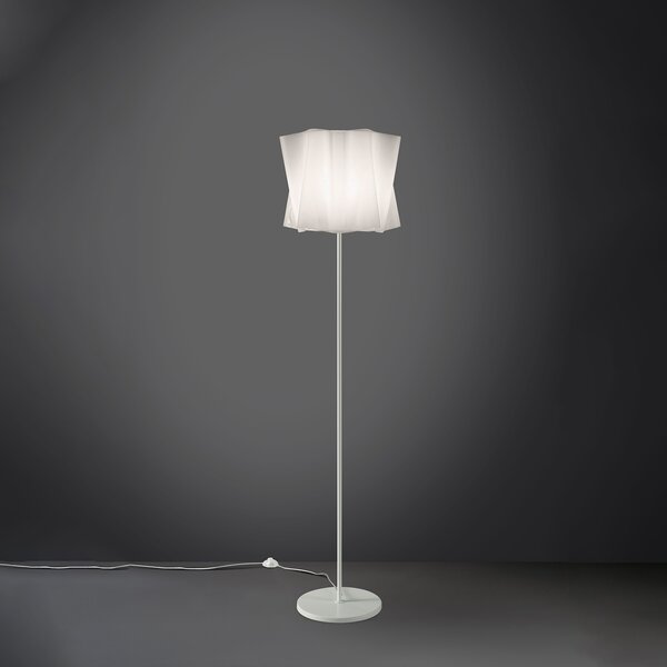 Piantana Moderna Folio Polilux ® Bianco E Metallo 1 Luce E27