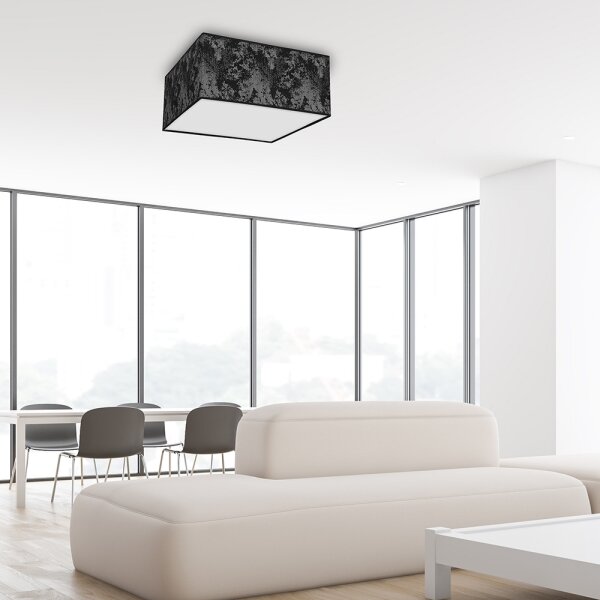 Plafoniera SATINO 2xE27/60W/230V nera/grigia