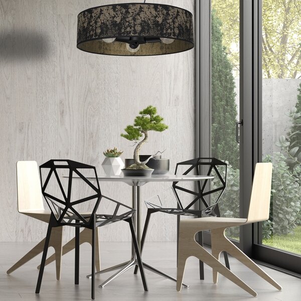 Lampadario su filo SATINO 3xE27/60W/230V oro