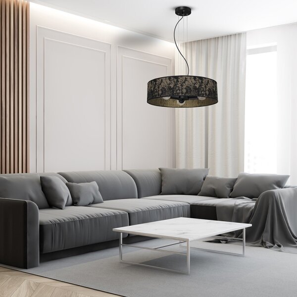 Lampadario su filo SATINO 3xE27/60W/230V oro