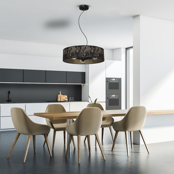 Lampadario su filo SATINO 3xE27/60W/230V oro