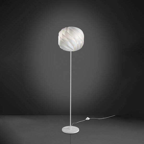 Piantana Moderna Globe Polilux ® Bianco E Metallo 1 Luce E27