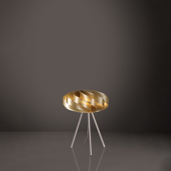 Lampada Da Scrivania Moderna Flat Polilux ® New Gold E Metallo 1 Luce E27