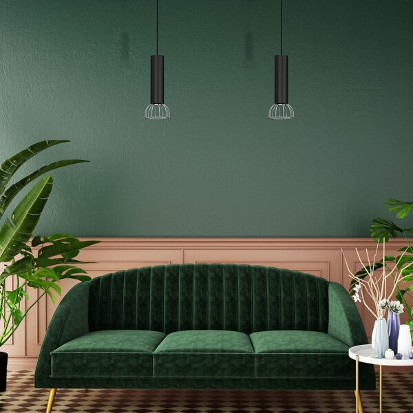 Lampadario su corda DANTE 1xGU10/25W/230V nero/cromato lucido