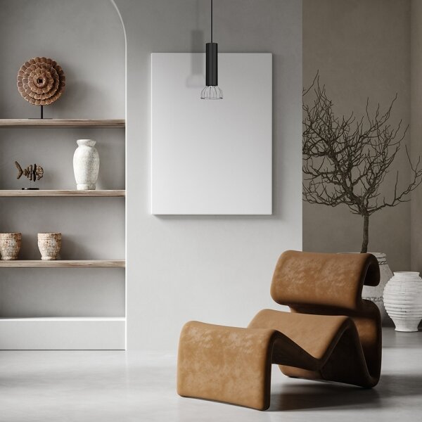 Lampadario su corda DANTE 1xGU10/25W/230V nero/cromato lucido