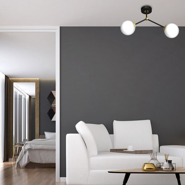 Lampadario a plafone JOY 2xE14/40W/230V nero/oro