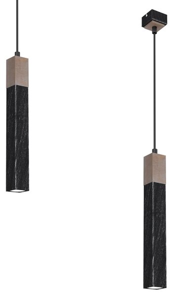 Lampadario su corda SOLO 1xGU10/MR11/40W/230V nero