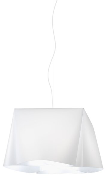 Sospensione Moderna Wanda Polilux ® Bianco E Metallo Cromo 1 Luce E27