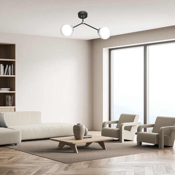 Lampadario a plafone JOY 2xE14/40W/230V nero/cromato lucido